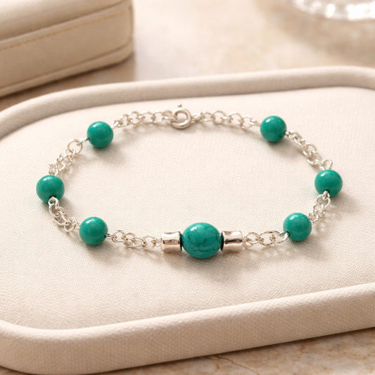 Bracelet Turquoise de Chine Argent 925 - Pierre Naturelle