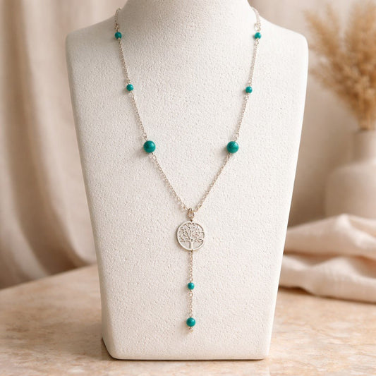 Pendentif Turquoise de Chine Argent 925 - Pierre Naturelle
