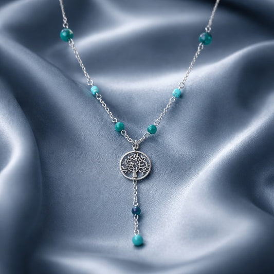 Pendentif Turquoise Argent 925 Tendance Y - Pierre de Style