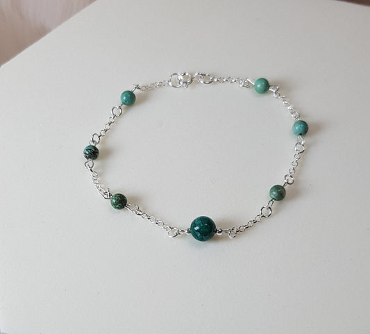 Turquoise d'Afrique + argent 925