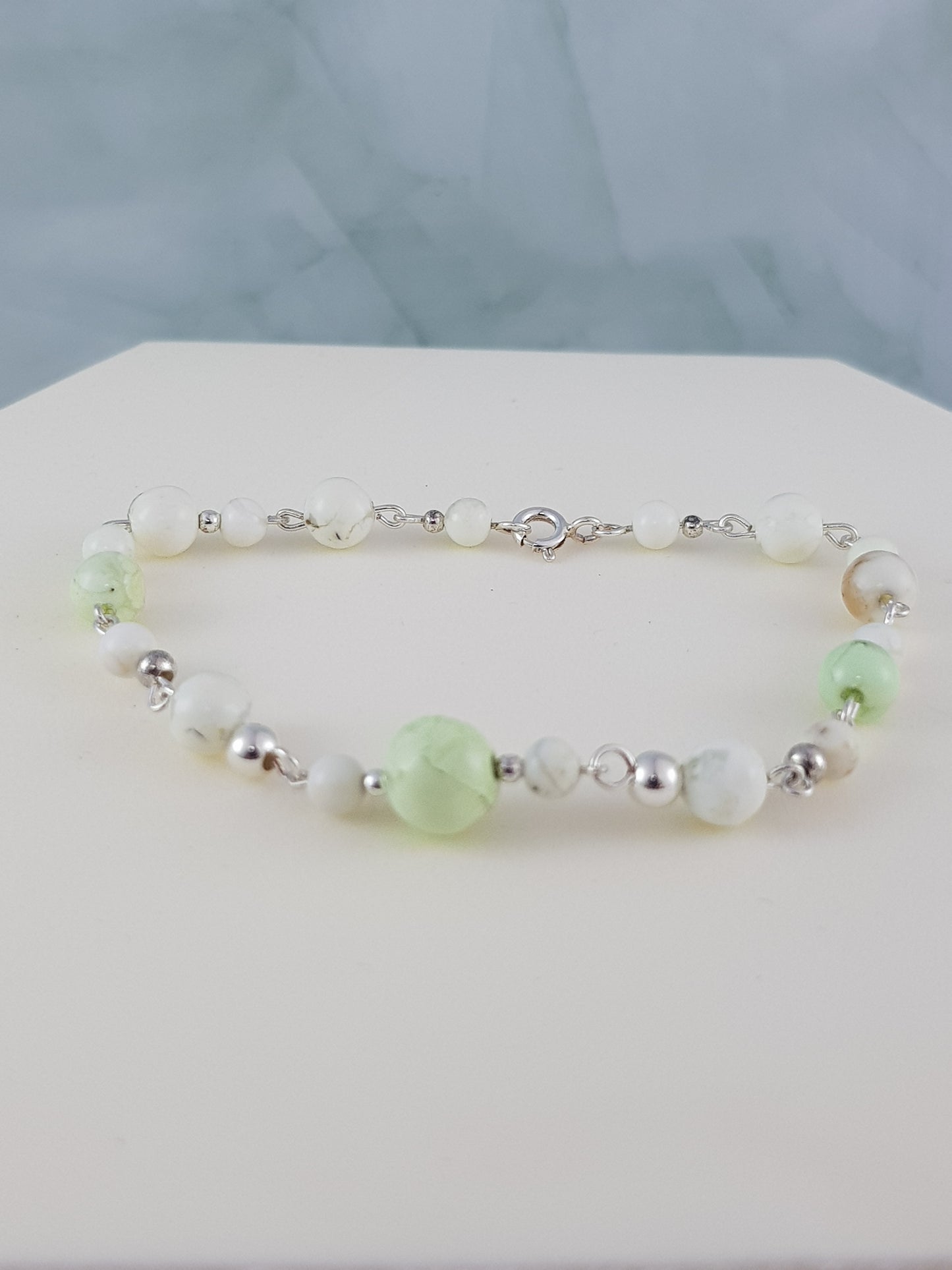 Bracelet turquoise jaune d'Australie, argent 925