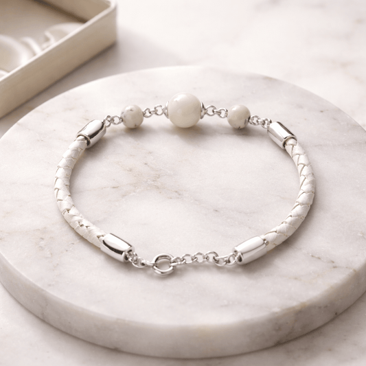 Bracelet Turquoise Jaune d'Australie Argent 925 -simili cuir