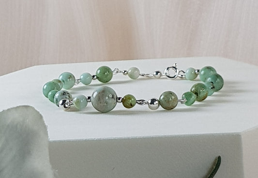 Turquoise de Mongolie, argent 925