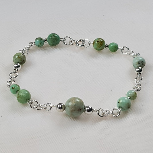 Turquoise de Mongolie, argent 925