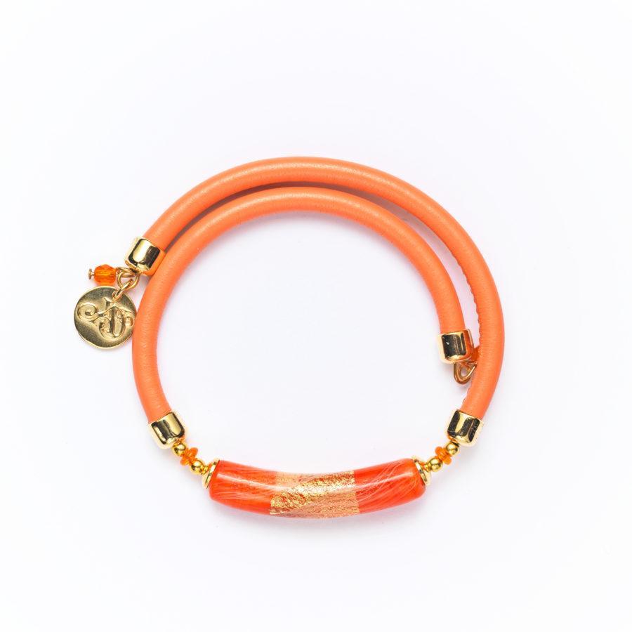 Bracelet murano corail 9153