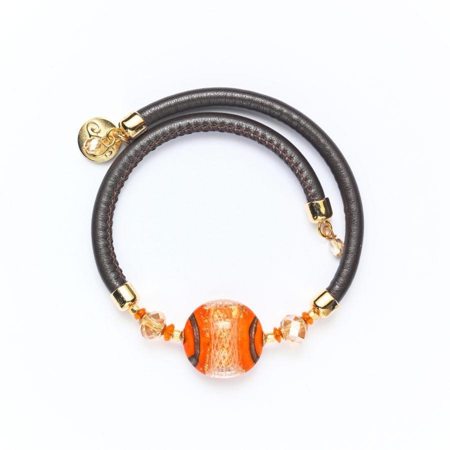 Bracelet murano corail 9156