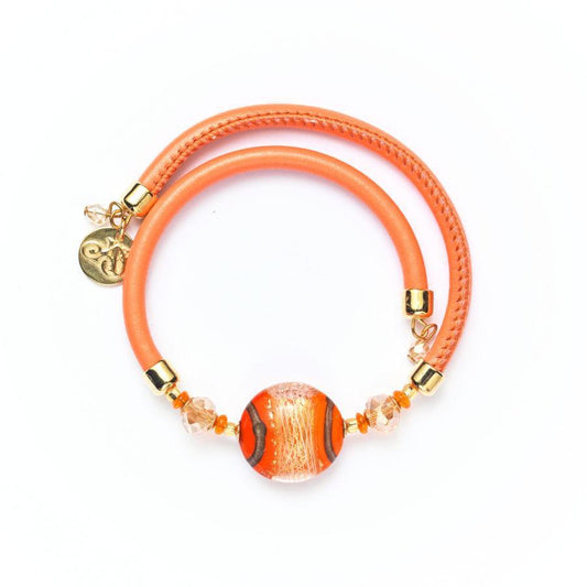 Bracelet murano corail 9156