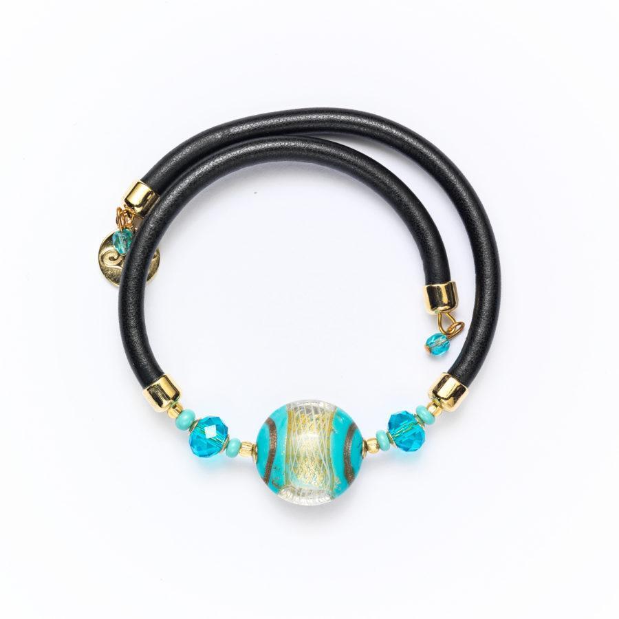 Bracelet murano turquoise 9156