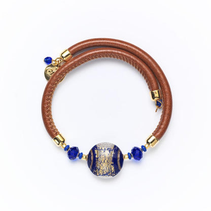 Bracelet murano bleu 9156