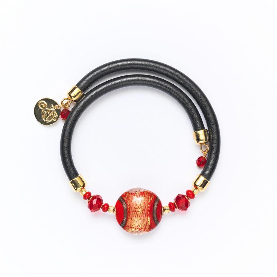 Bracelet murano rouge 9156