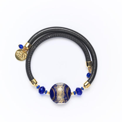 Bracelet murano bleu 9156