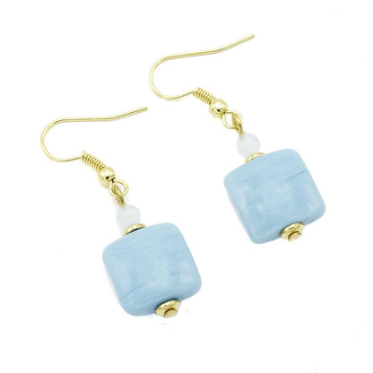 Boucles d'Oreilles Murano Turquoise 9244 - Verre Vénitien Certifié