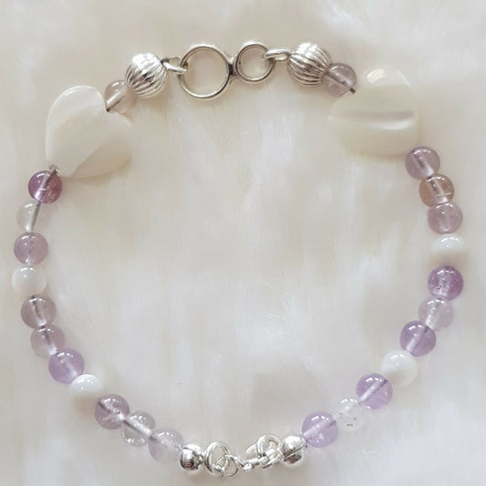 Edary Lot de 5 bracelets en pierre naturelle rose avec pendentif en forme  de tortue et perles de cristal pour femme et fille