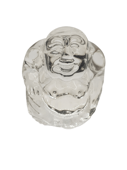 Bouddha en verre transparent, porte-bonheur pureté et clarté d'esprit décoratif