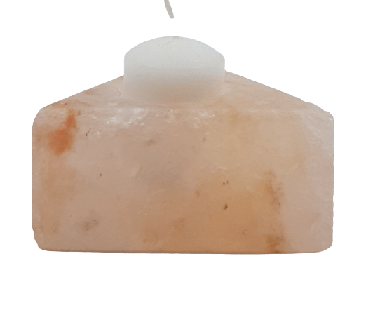 Bougeoir en cristal de sel d'Himalaya naturel, lumière apaisante et purifiante