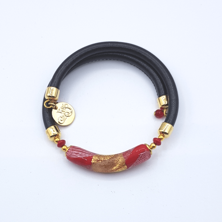 Bracelet murano rubis 9153