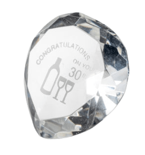 Cœur de cristal 30 Ans, cadeau anniversaire raffiné en verre cristal