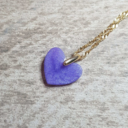 Collier coeur violet