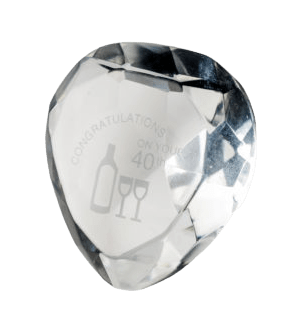 Cœur de cristal 40 Ans, cadeau anniversaire élégant en verre cristal