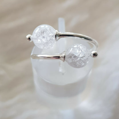 Bague cristal de roche argent 925
