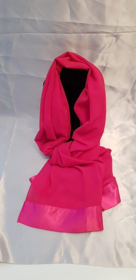 Étole femme en polyester fuchsia, accessoire élégant et coloré