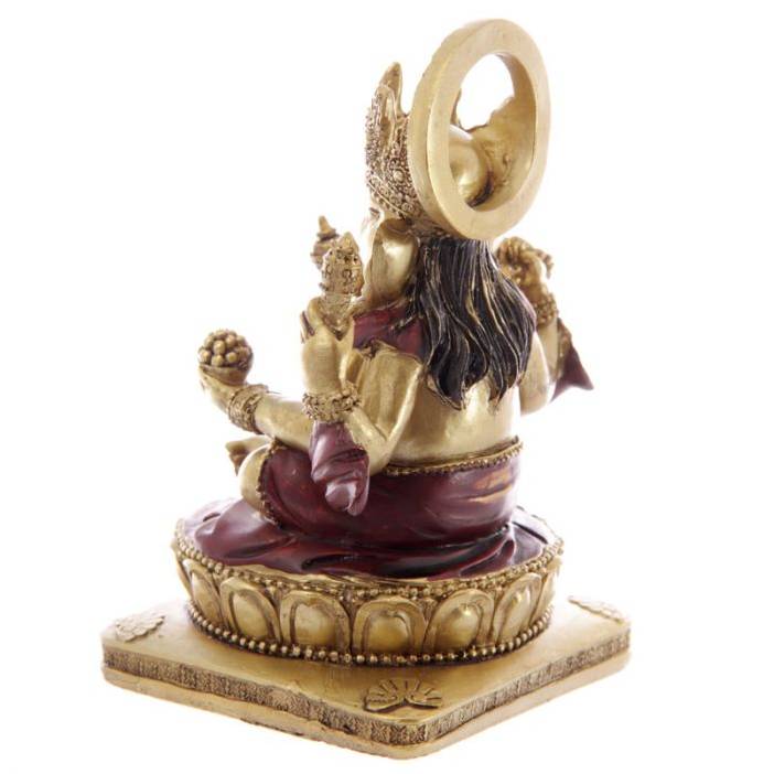 Statue Ganesh 14 cm, divinité hindoue porte-bonheur éliminateur d'obstacles décorative