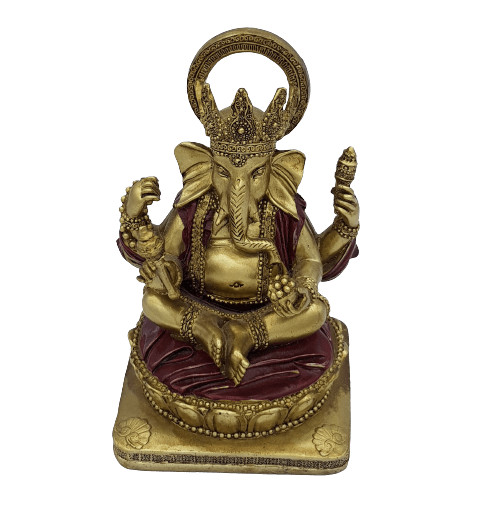 Statue Ganesh 14 cm, divinité hindoue porte-bonheur éliminateur d'obstacles décorative