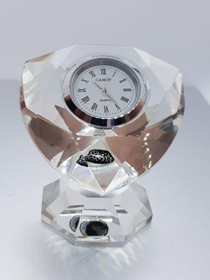 Horloge sur pied en cristal de verre, élégance intemporelle décorative et raffinée