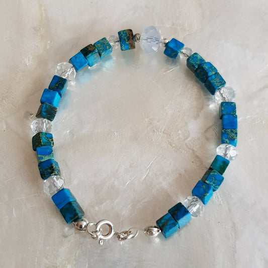Bracelet jaspe impérial turquoise