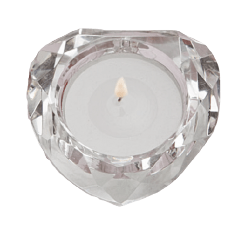 Bougeoir diamant en verre, design géométrique moderne et élégant