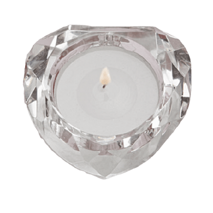 Bougeoir diamant en verre, design géométrique moderne et élégant