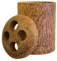 Porte brosse à dent en bois de cocotier
